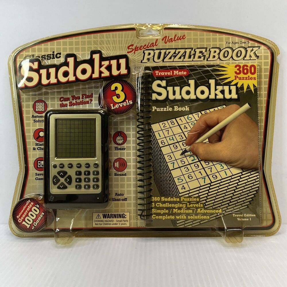 WESTMINSTER SUDOKU ELECTRONIC HANDHELD GAMES W/SOUND,TIMER & BUZZLE BOOK NEW